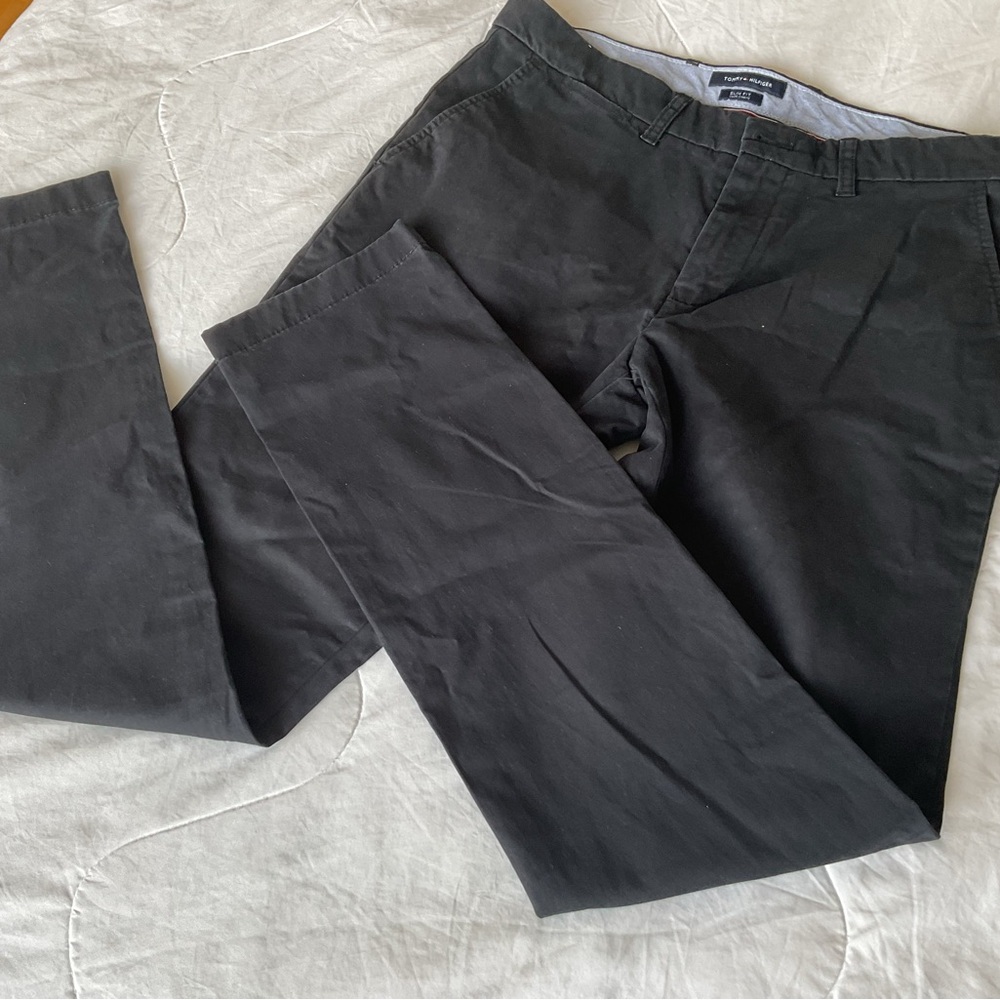 Tommy Hilfiger Men's black pants slim fit for men